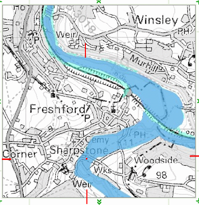 Environment Agency flood map of Freshford Somerset & Wiltshire