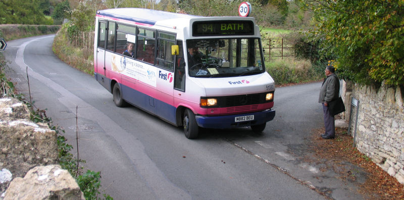 Church Lane Junction with Middle Stoke and Bus