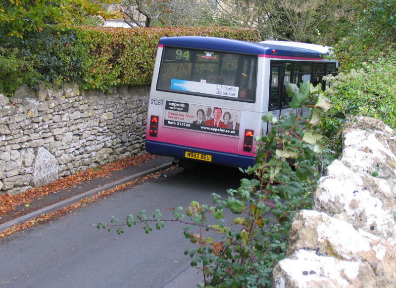 Church Lane near Junction with Middle Stoke and Bus