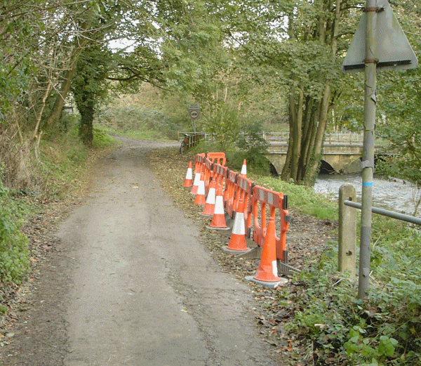 Subsidence of Rosemary Lane by Freshford Mill Bridge