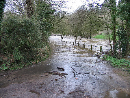 River Frome Somerset in flood