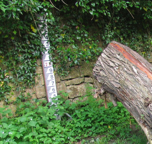 Flood level Marker attached to the Wall of Freshford Mill
