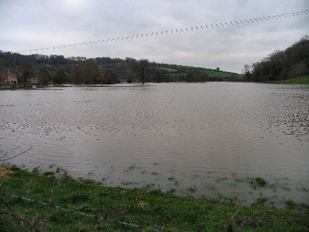 A view across the flood plain by Freshford bridge