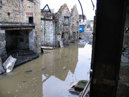 flooded "street" at Freshford Mill March 2008