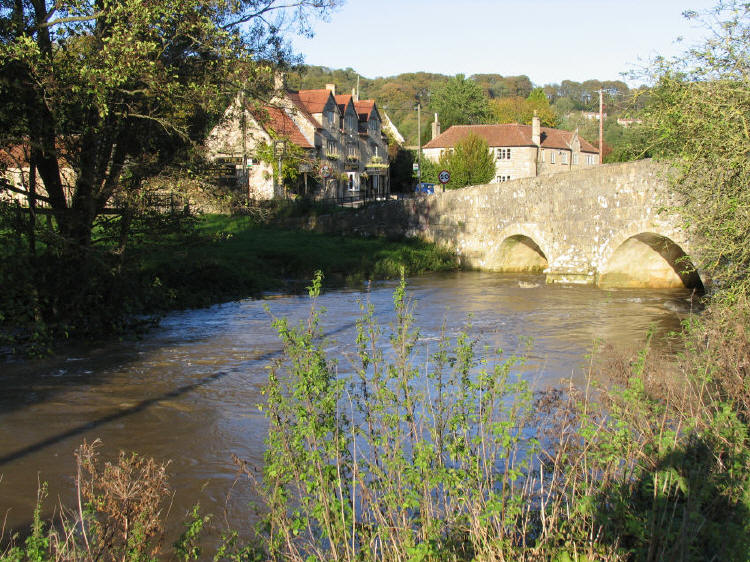 The Inn at Freshford beside the River Frome Bridge  in Somerset